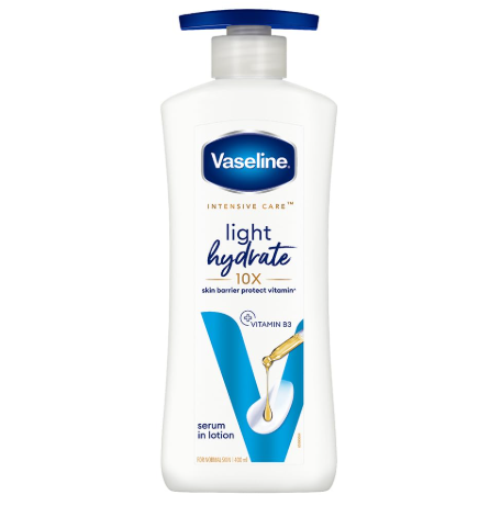 VASELINE LIGHT HYDRATE SERUM LOTION 400ML