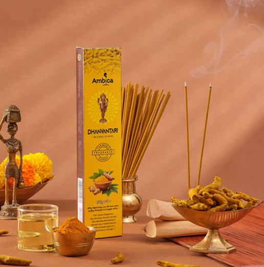 AMBICA DHANVANTARI INCENSE STICKS 80G BOX