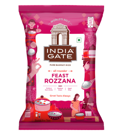 INDIA GATE BASMATI RICE FEAST ROZZANA 1KG