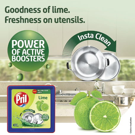 PRIL LIME DISH WASH BAR TUB 500GM