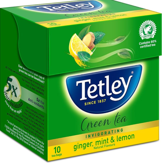 TETLEY 10U GINGER MINT&LEMON GREEN TEA