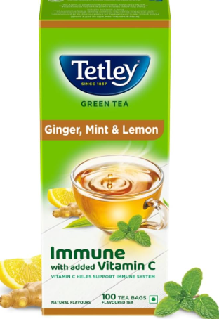 TETLEY GREEN TEA GINGER MINT&LEMON 25U