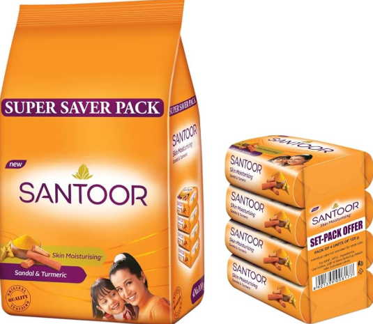 SANTOOR SANDAL&TURMERIC 100GX4PC SET