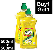 GIFFY DISH WASH LIQUID 500ML1+1