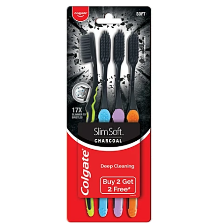 COLGATE SLIMSOFT CHARCOAL 4PC SET