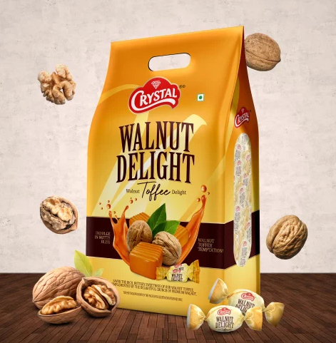 CRYSTAL WALNUT DELIGHT TOFFEE 625G