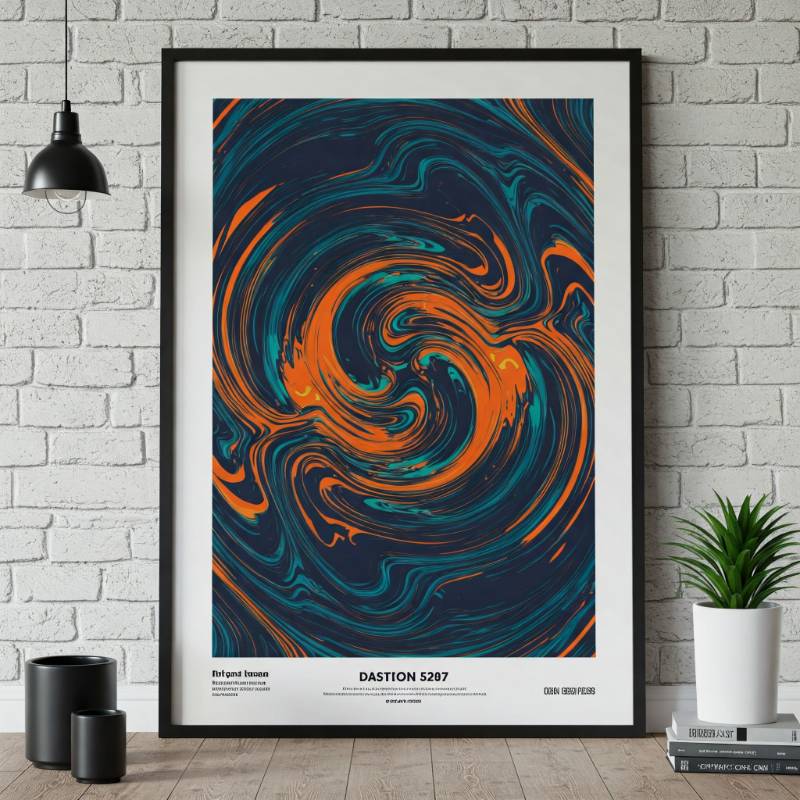Blue Orange Print