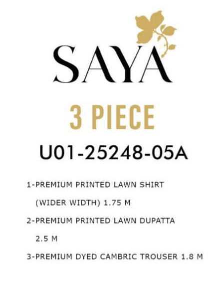 SAYA 3 Piece Lawn Company stock Art.U04