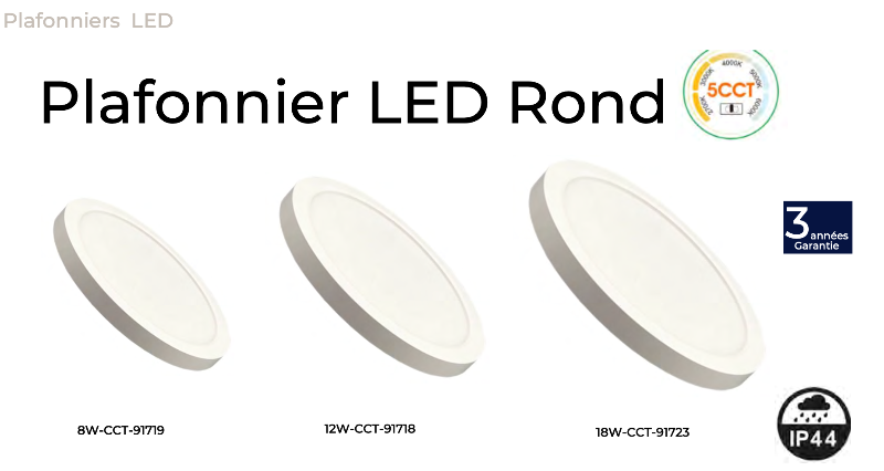 Plafonnier LED Blanc 18W