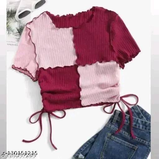 Trendy Patchwork Crop Tops & Tunics for Women, 7