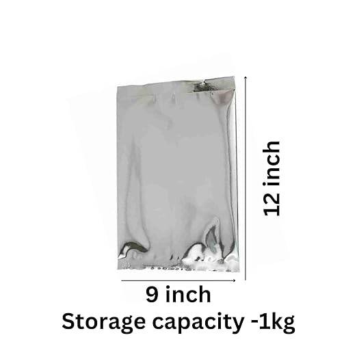 Chromexpress 9 x 12 Inches small Aluminium Silver foil Pouches for Food Tea Coffee Packaging. Packing Pouches Storage Bags for Multipurpose use. (100)