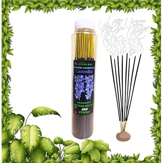 Sanjay's Divine Day Lavander Aromatic Incense Sticks, 100 Sticks