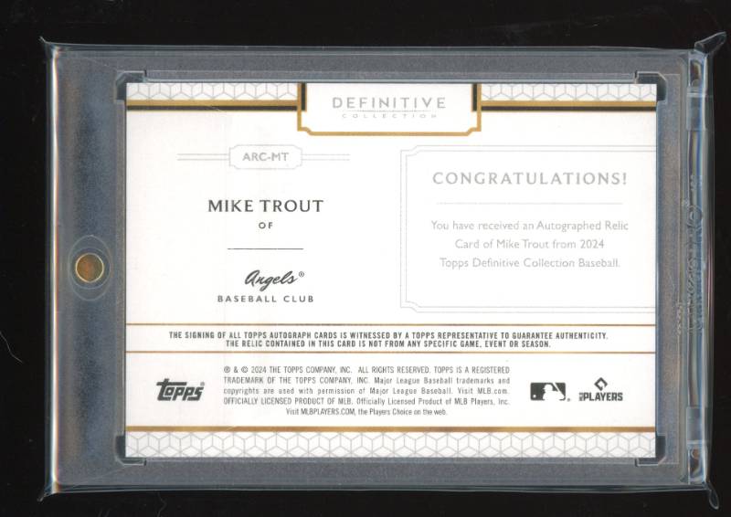 2024 Definitive Mike Trout Patch Auto /25