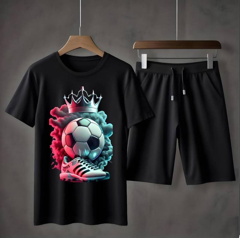 2pcs Man jersey printed T-shirt & shorts track suit code5