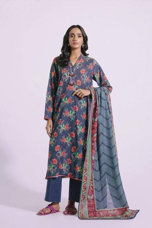 3pcs women Unstitched lawn printed suit