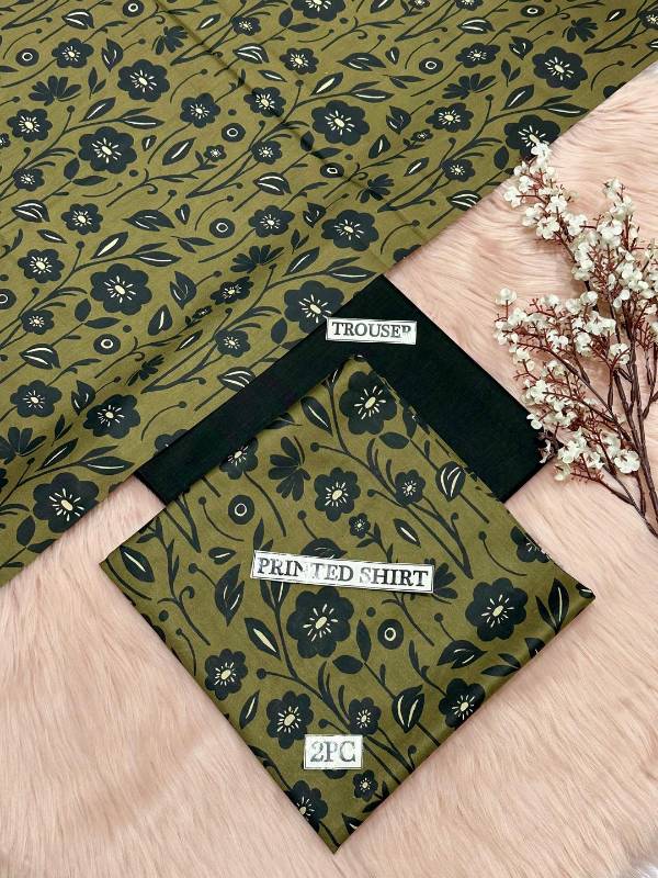 2pcs women unstitched Digital print suit code7