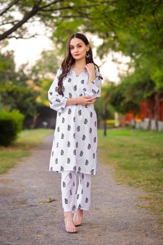 2pcs women stitched linen 4 shirt and trouser