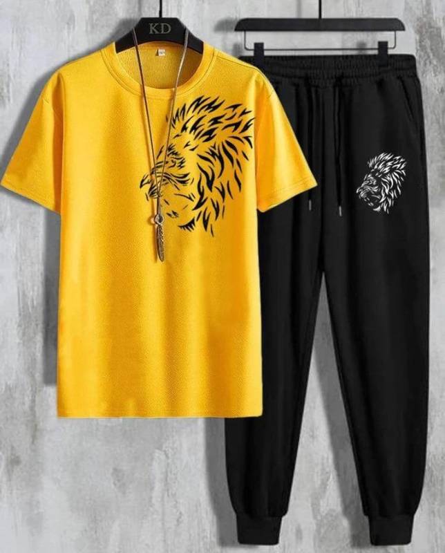 men's printed polyester track suit 2pec set for ultimate comfort 24