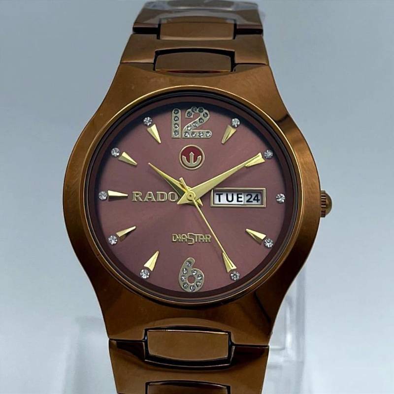 man's stainless steel watch with data month