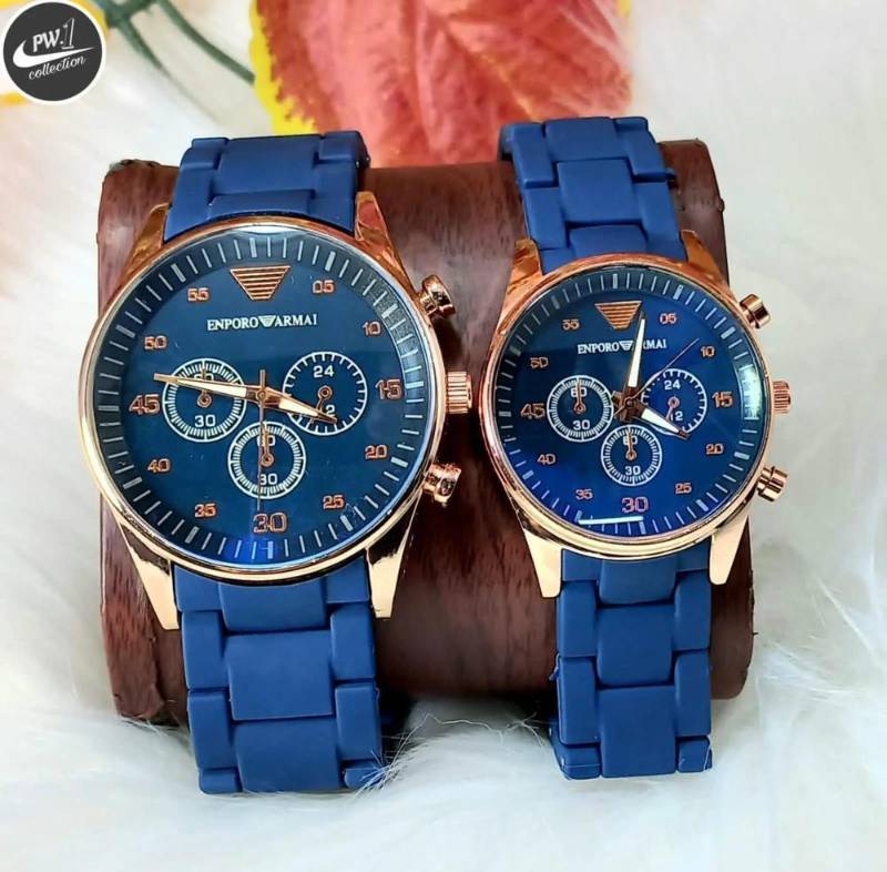 stylist unisex Watch set 2pcs water resistant quartz