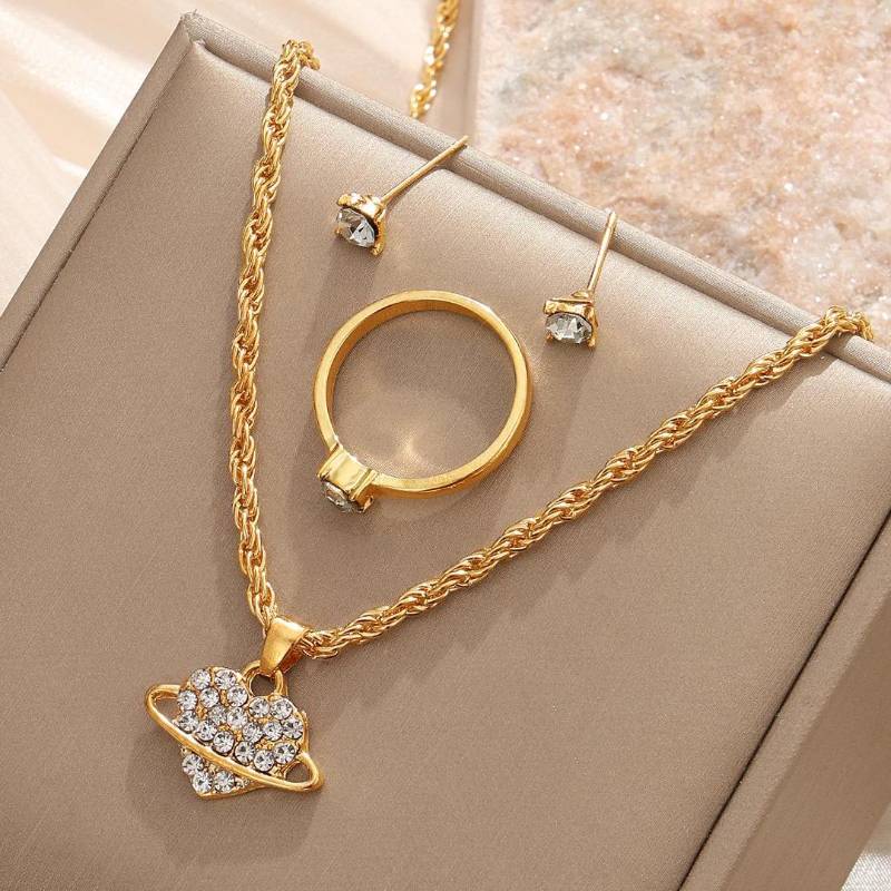 french style collarbone necklace earrings