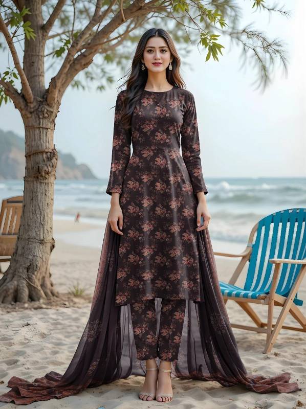 3pcs women lawn unstitched suit code2