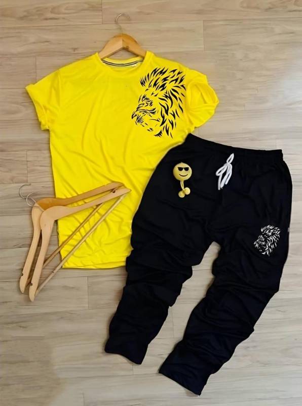 men's printed polyester track suit 2pec set for ultimate comfort 24