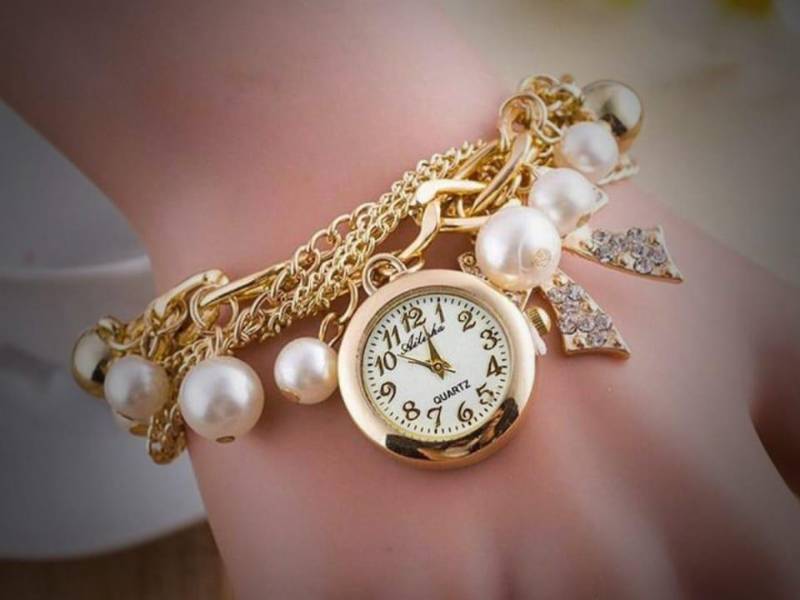 fancy Pearl bracelet watch