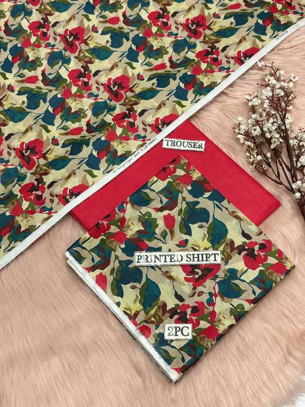 2pcs women unstitched Digital print suit code2