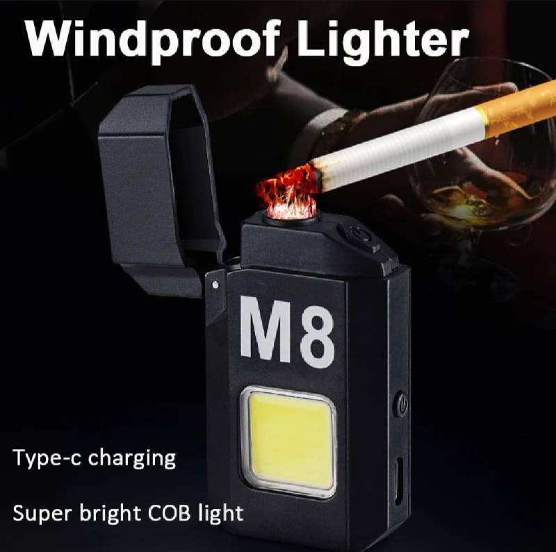 cob led flashlight with lighter type C Rachargeable Lighter