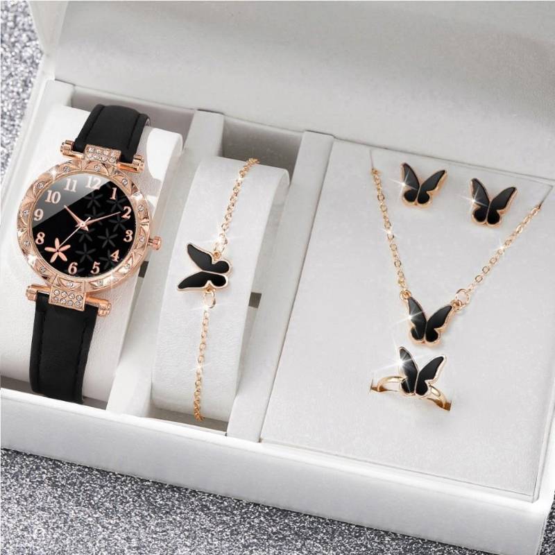 New TikTok Popular Women's Watch Fashion Personality Simple Watch Butterfly Digital Belt Watch suit
 code 4