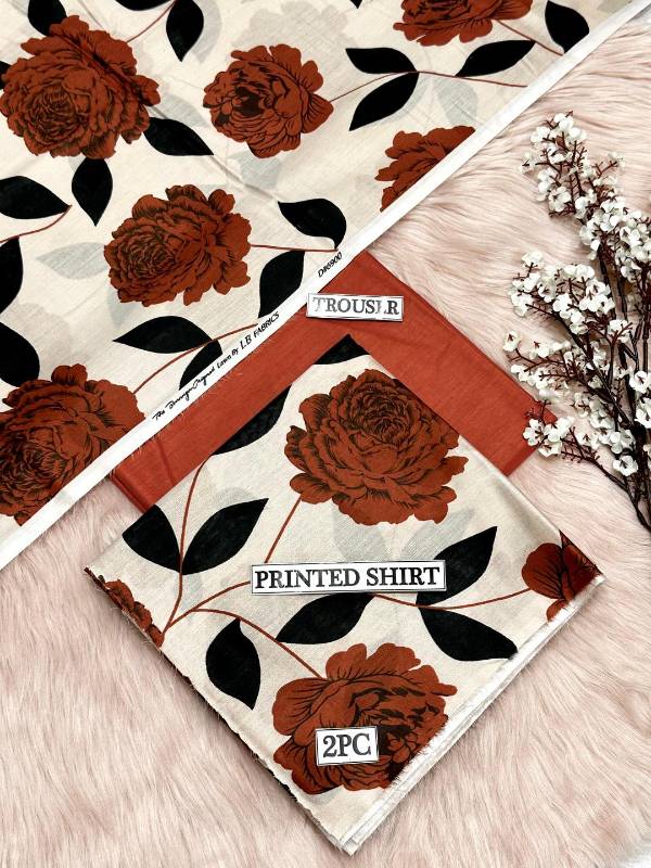 2pcs women unstitched Digital print suit code10