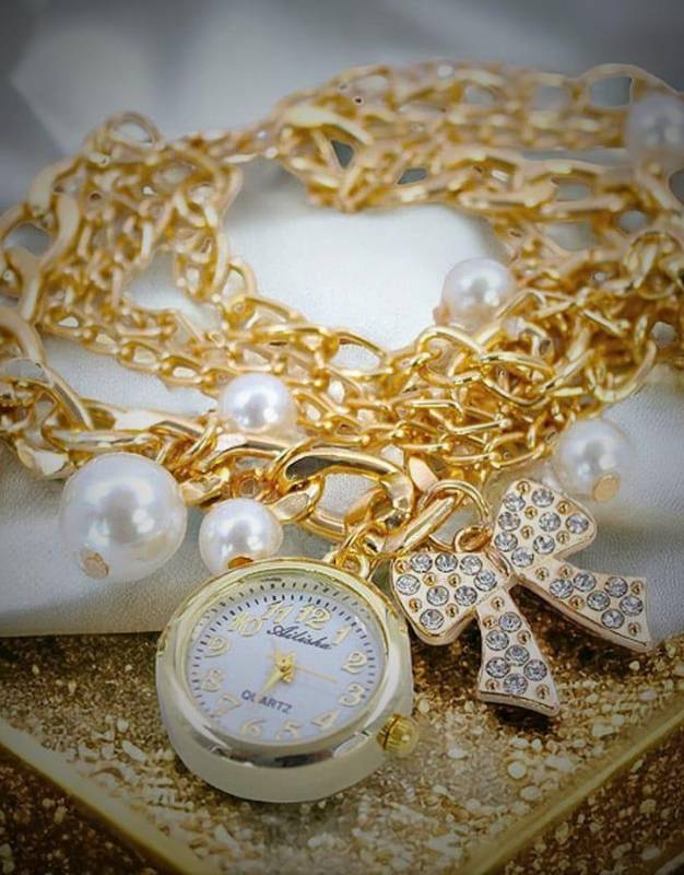 fancy Pearl bracelet watch