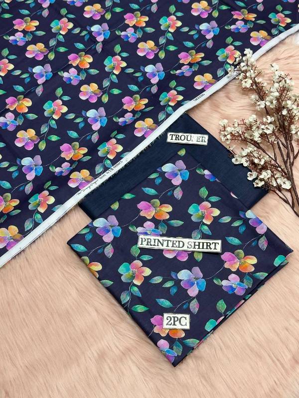 2pcs women unstitched Digital print suit code4