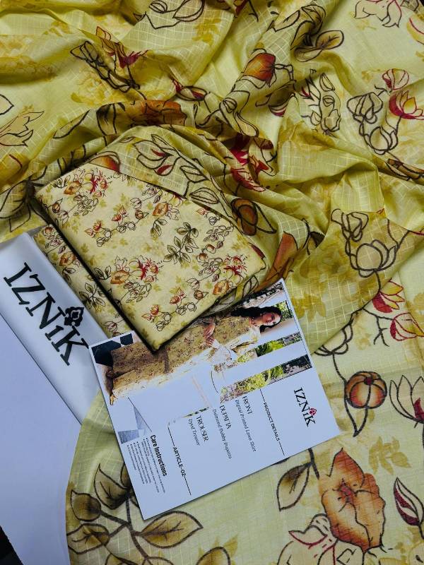 3pcs woman's Unstitched Digital printed suit