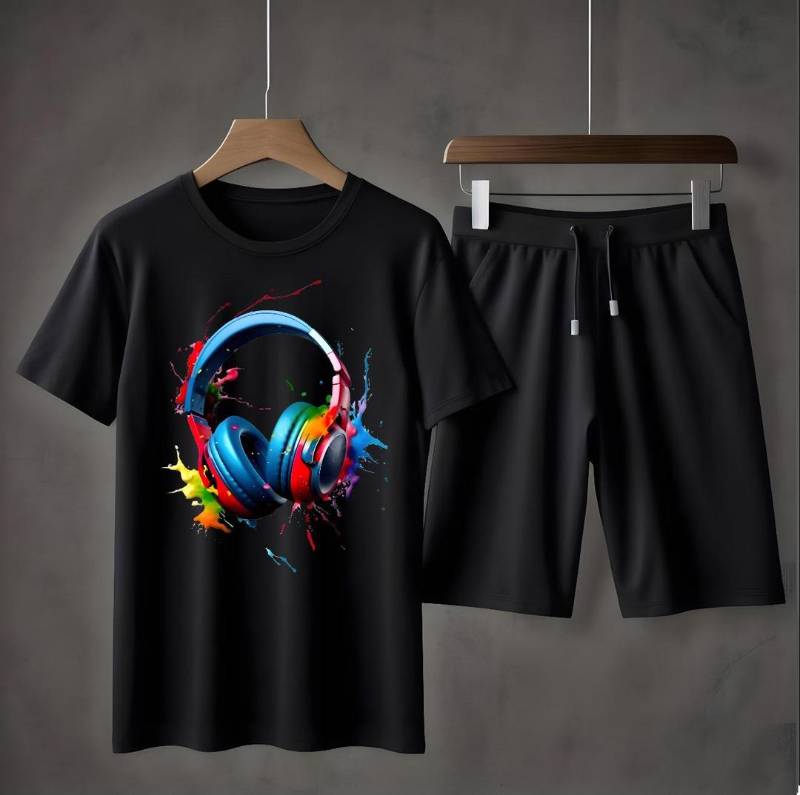 2pcs Man jersey printed T-shirt & shorts track suit code8