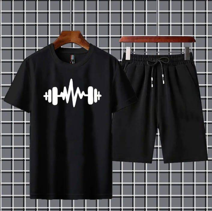 2pcs Man jersey printed T-shirt & shorts track suit code7