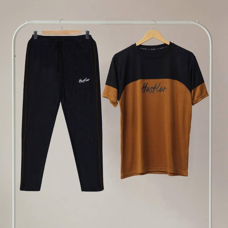 2pcs micro interlock printed track suit