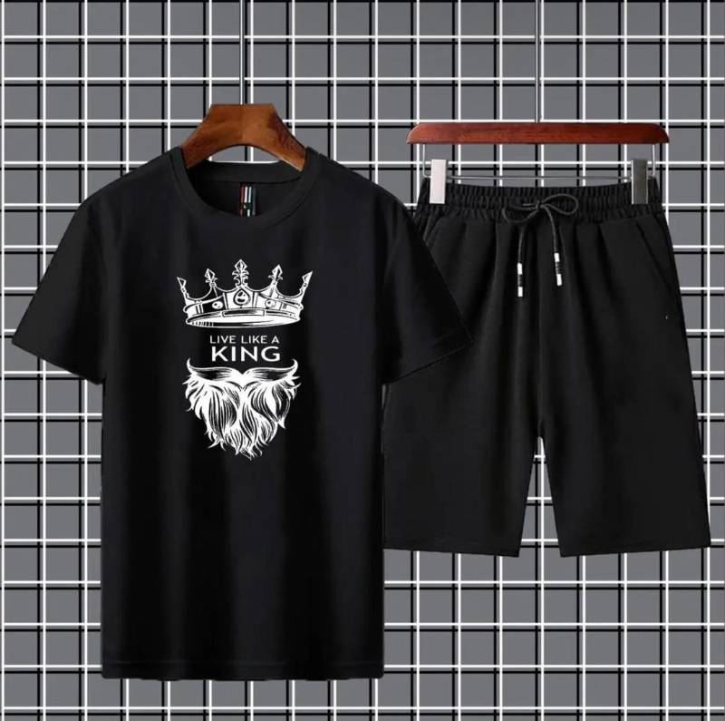 2pcs Man jersey printed T-shirt & shorts track suit code6