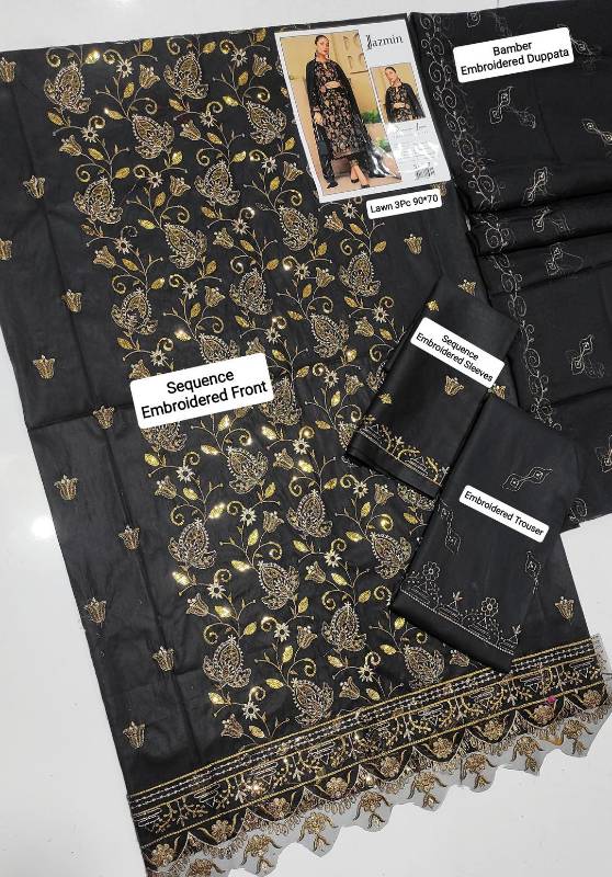 3 Pcs Women's Unstitched Embroidered Suit
code1
