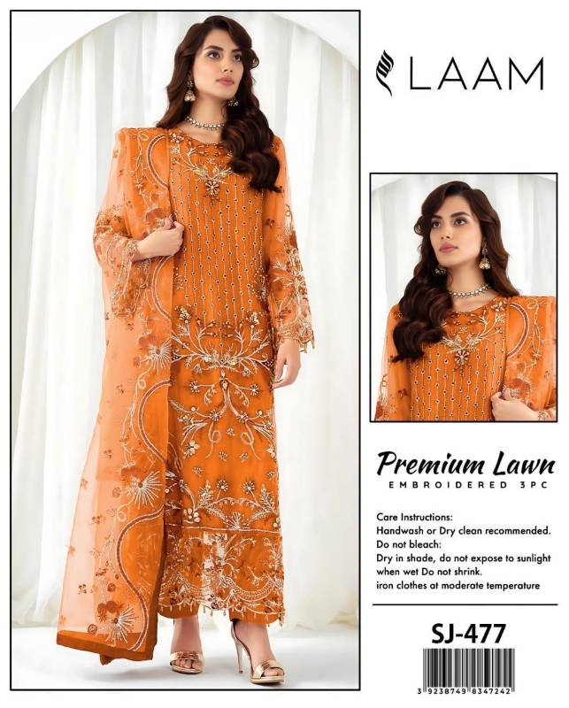 3 Pcs Women's Unstitched Embroidered Suit
code7