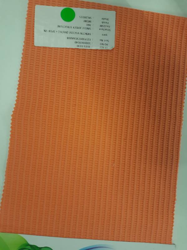 FB241- 94% Cotton-Viscose(80/20) + Spandex 5%, Single Jersey, Knitted Fabric
