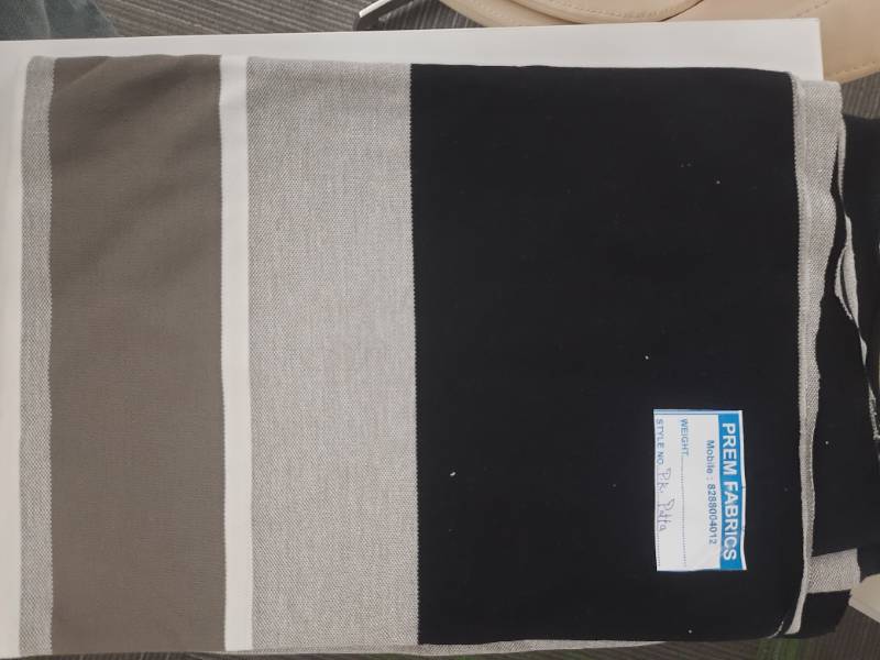 FB215- 60% Poly-40% Cotton, Large Striped, Structured Knitted Fabric