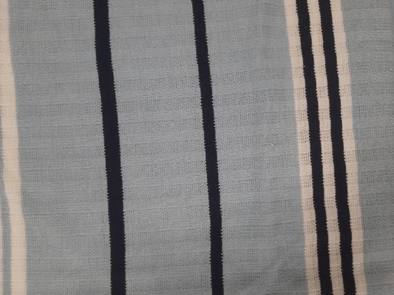 FB219- 60% Poly-40% Cotton, Striped, Structured Knitted Fabric