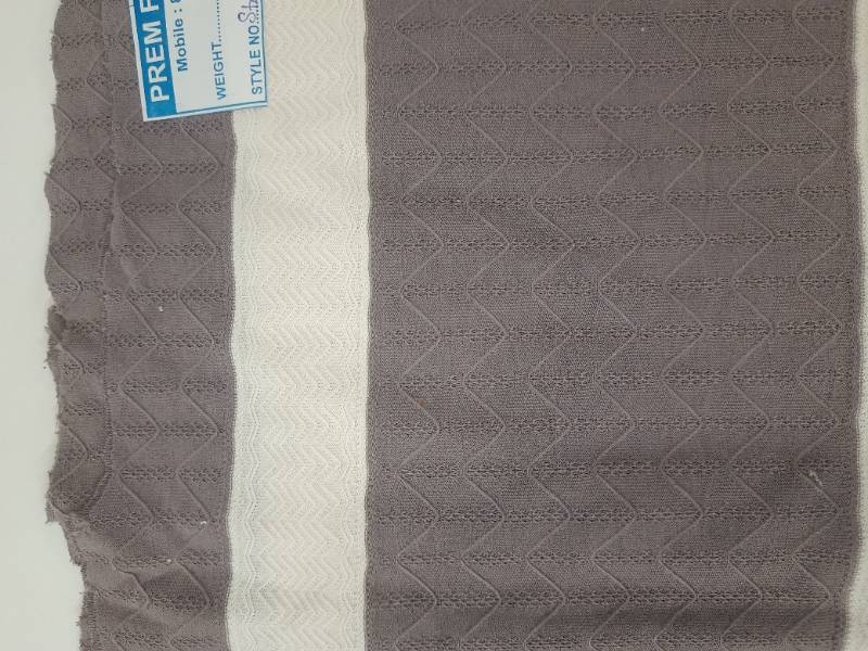 FB217- 50% Poly-50% Cotton, Self Design, Striper Jacquard, Knitted Fabric