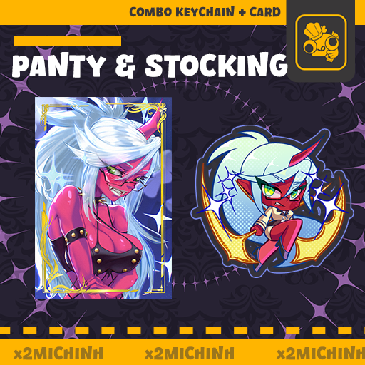 Panty & Stocking Keychain + Card
