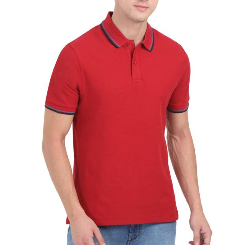 M & S Men's Tipping Polo T-Shirt - Red