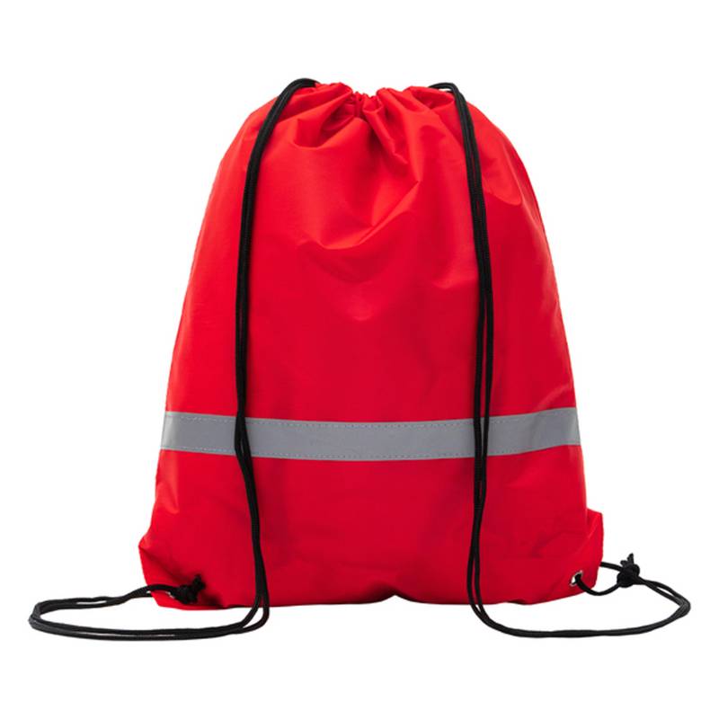 travelXOXO Drawstring Bag With Reflective Tape-Red