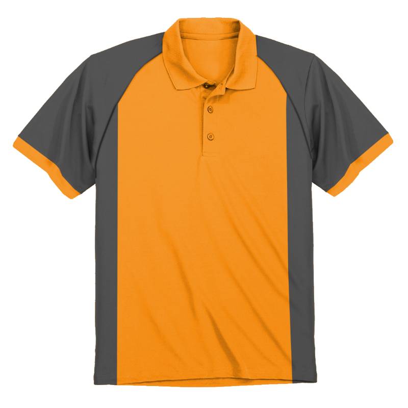 OMG Endurance Unisex In & Out Pattern Polo T-Shirt - II - Orange With Grey