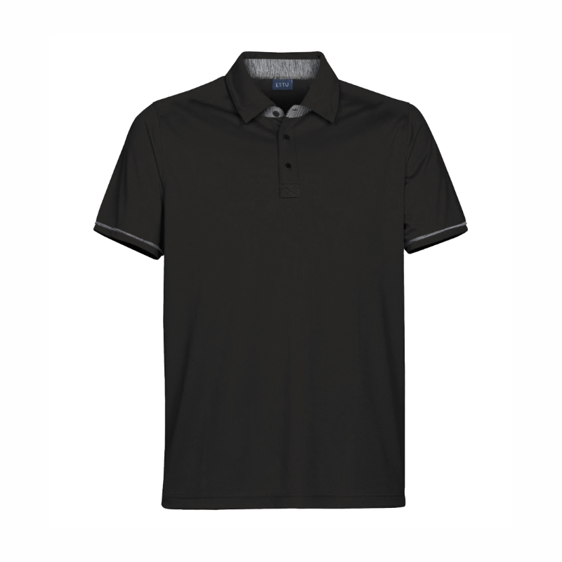 ET-TU Unisex Cortex With Grindle Polo T-Shirt - Black
